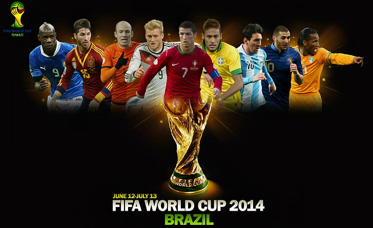 Fifa World Cup 2014 brazil logo, football, poster, sport, people, HD wallpaper