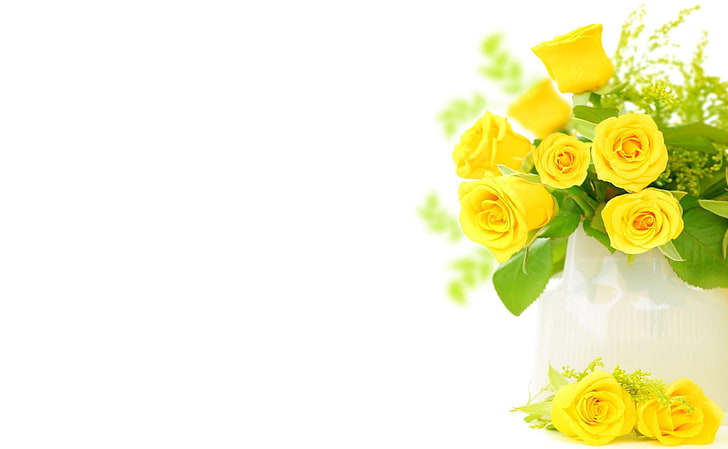 HD wallpaper: yellow roses, flowers, bright, bouquet, rose - Flower,  decoration | Wallpaper Flare