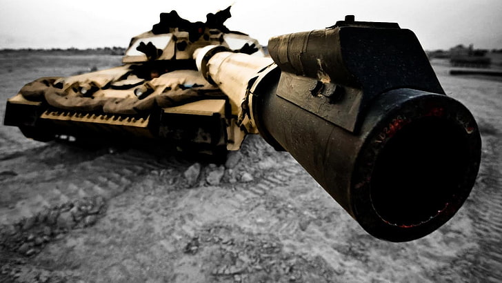 brown and black battle tank, depth of field, vehicle, military, HD wallpaper