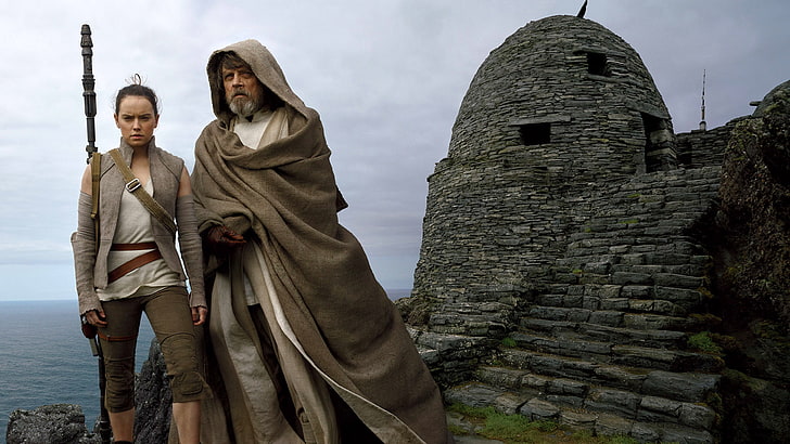 Rey, Daisy Ridley, 4K, Luke Skywalker, Mark Hamill, Star Wars: The Last Jedi
