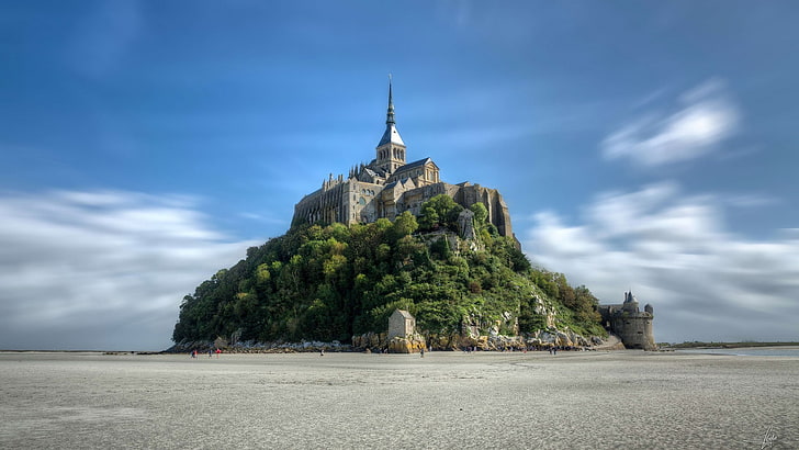 France, Mont Saint-Michel, island, Abbey, World Heritage Site, HD wallpaper