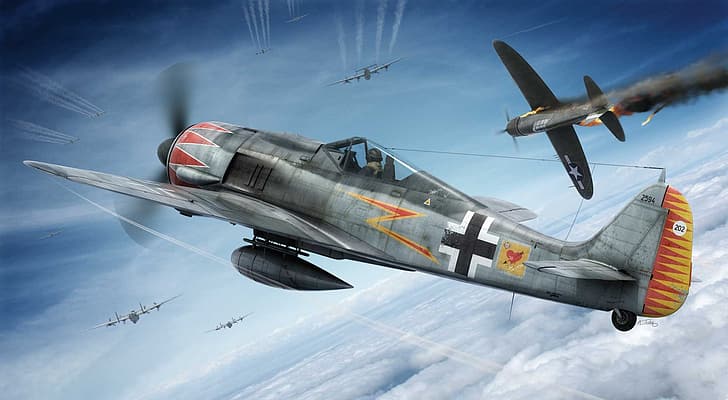 World War II, fw 190, Focke-Wulf, Focke-Wulf Fw 190, airplane
