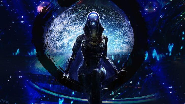 female fictional character digital wallpaper, Mass Effect, Tali'Zorah