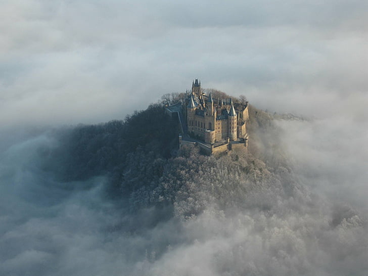 Castles, Hohenzollern Castle, fog, sky, cloud - sky, nature