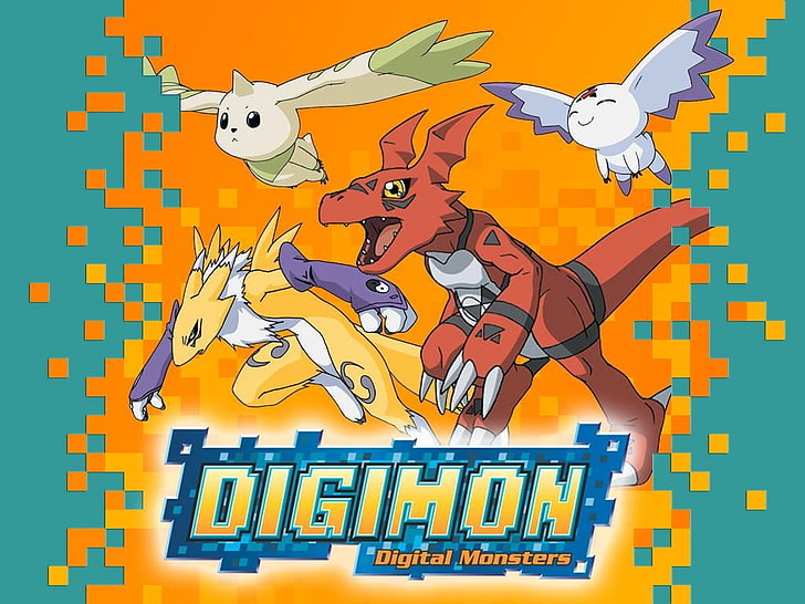 Digimon Tamers wallpaper, Digimon Adventure, Renamon, guilmon