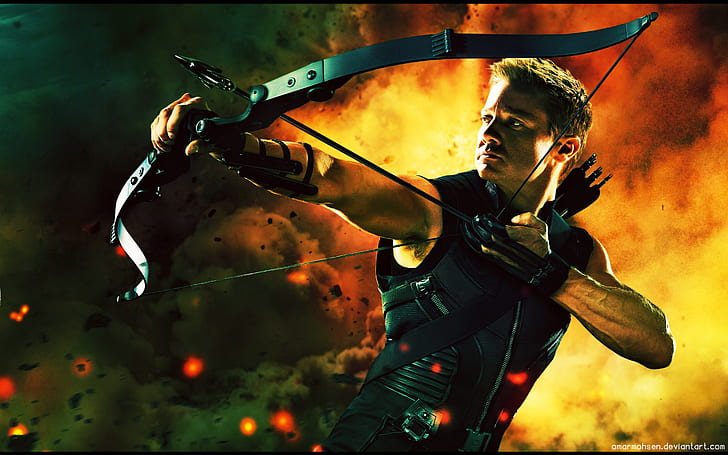 Avengers Hawkeye Bow Arrow Jeremy Renner HD, hawkeye, movies, HD wallpaper