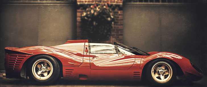 red sports car, Ferrari, Vintage car, mode of transportation