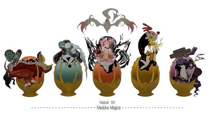 assorted-character clip-art, Mahou Shoujo Madoka Magica, art and craft, HD wallpaper