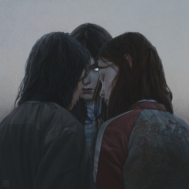 yuri shvedoff artwork, togetherness, bonding, two people, love, HD wallpaper