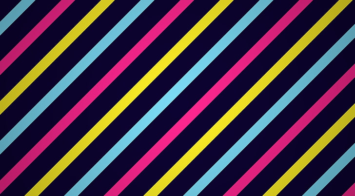 Proximity Stripes HD Wallpaper, blue, yellow, and pink stripe wallpaer