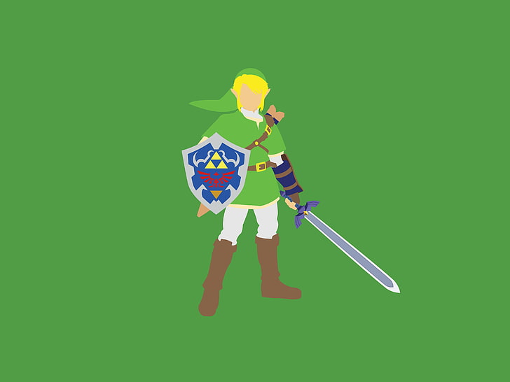 Legend of Zelda Link, The Legend of Zelda, minimalism, simple background