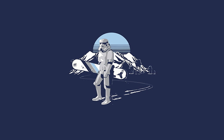 Star Wars Storm Trooper illustration, stormtrooper, snowboards
