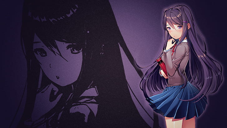 Doki Doki Literature Club, anime girls, visual novel, Yuri (Doki Doki Literature Club), HD wallpaper