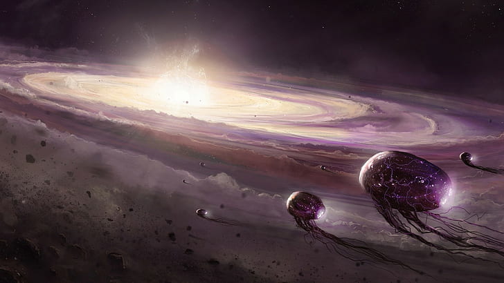 outer space illustration, science fiction, sky, nature, cloud - sky, HD wallpaper