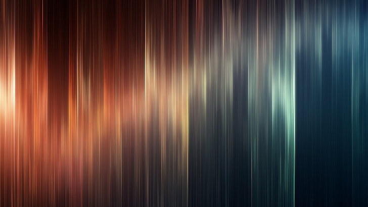 multicolored lights illustration, orange, lines, abstract, digital art
