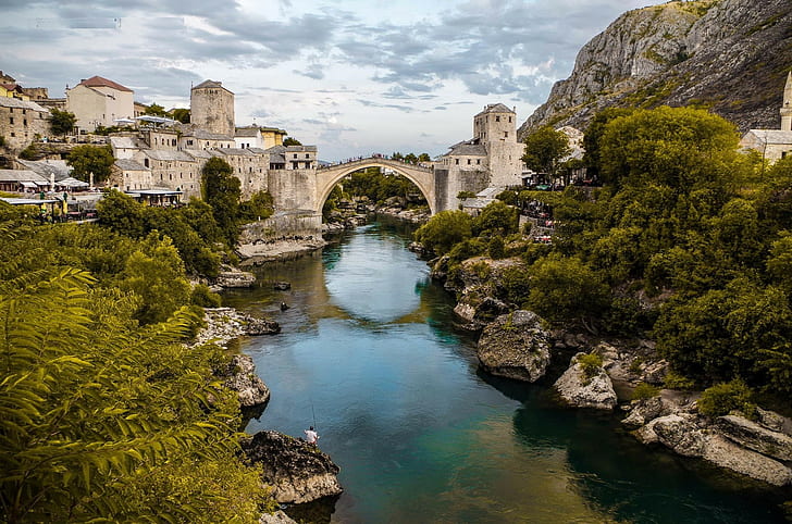 Mostar, Bosnia and Herzegovina, old bridge, photography, river, HD wallpaper
