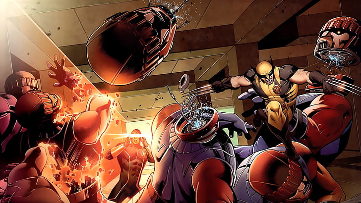 Wolverine comic strip, comics, Cyclops, X-Men, real people, group of people