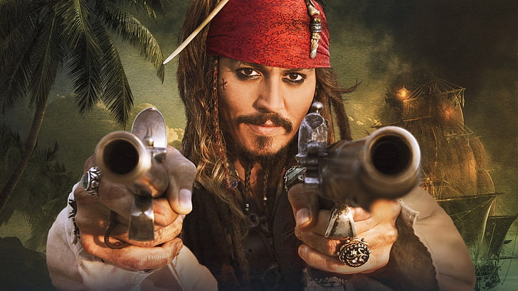 Jack Sparrow wallpaper, Pirates of the Caribbean, Johnny Depp, HD wallpaper
