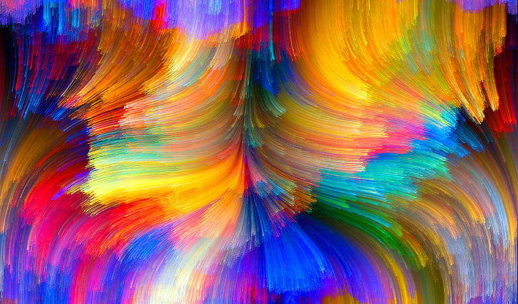 multicolored abstract art, artwork, colorful, shapes, digital art
