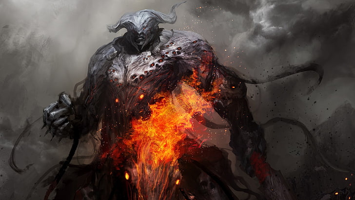 monster character game application screenshot, warrior, demon, HD wallpaper