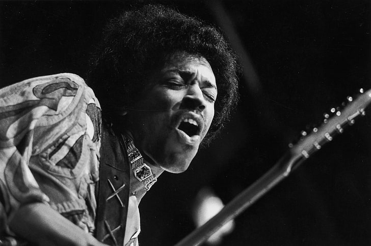 Jimi Hendrix, blues rock, guitar, music, men, singer, celebrity
