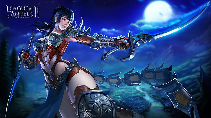 Lin Shadow Blade Beautiful girl martial swordsman characters League of Angels 2 HD Wallpaper 3840×2160
