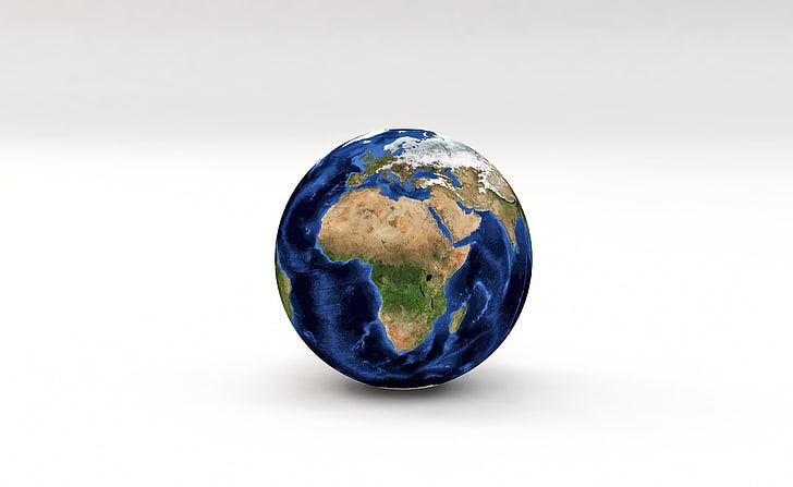 Earth Planet 3D Model Africa, Europe, Artistic, Ocean, Blue, World, HD wallpaper