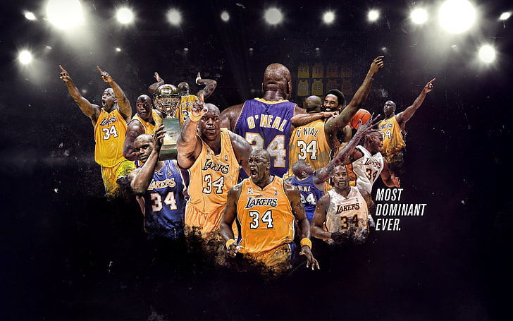 Los Angeles Lakers poster, Basketball, NBA, Player, Shaquille O'neal