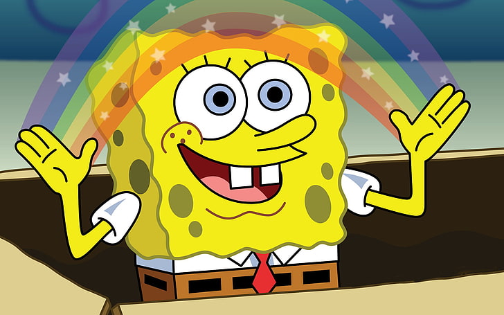 HD wallpaper: SpongeBob SquarePants, rainbow, the animated series, cartoon  | Wallpaper Flare