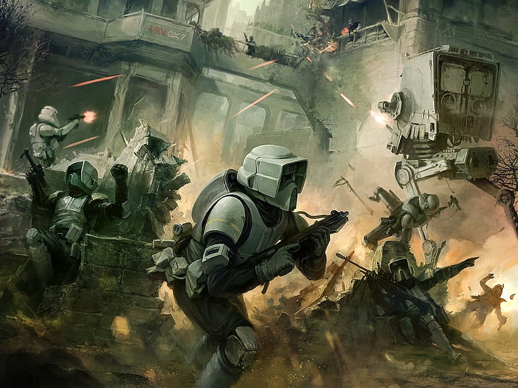 Star Wars Battlefront 2 game poster, science fiction, fan art