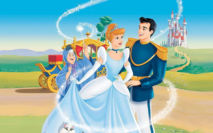 HD wallpaper: Fairy Godmother Cinderella And Prince Charming Disney Movie  Love Story 2560×1600 | Wallpaper Flare