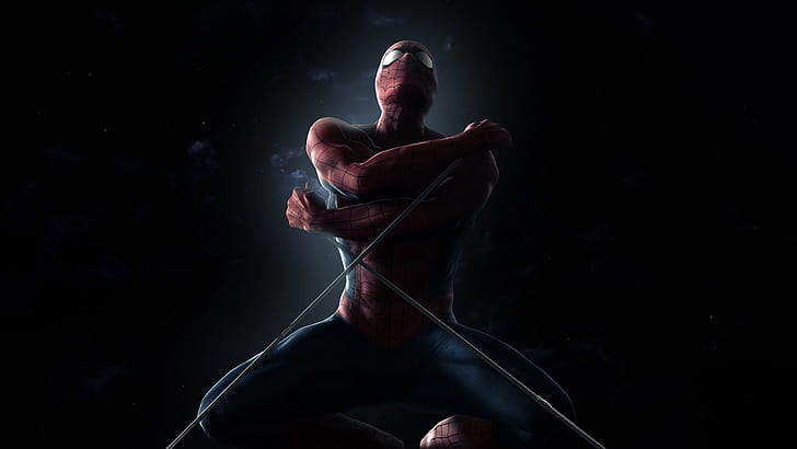 spider-man, shadow, web