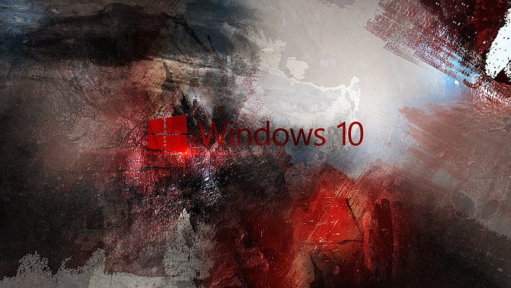 Windows 10 logo, computer, Wallpaper, red, hi-tech, operating system HD wallpaper