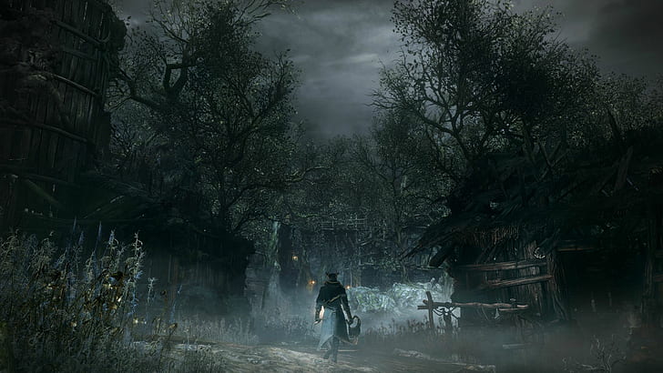 Bloodborne, Dark, Forest, HD wallpaper