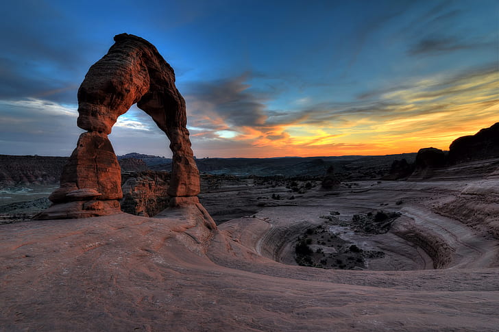 Utah, Arches National Park, Delicate Arch, HD wallpaper
