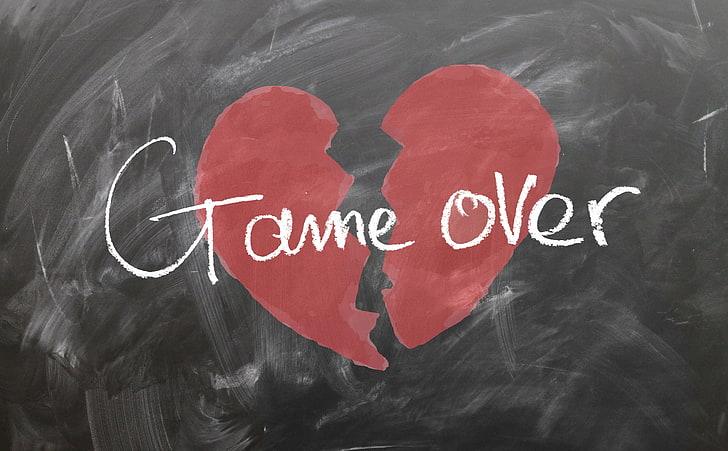 HD wallpaper: Love Game Over, game over text, Heart, Board, Broken, Play,  separation | Wallpaper Flare