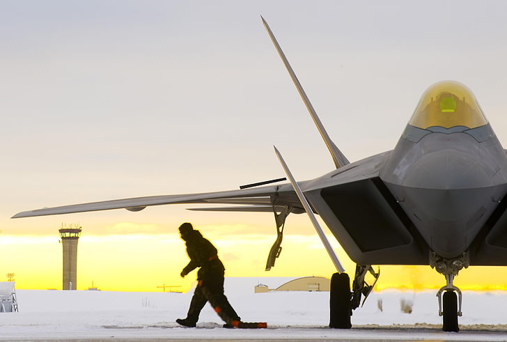 aircraft, military, F-22 Raptor, air vehicle, airplane, mode of transportation, HD wallpaper