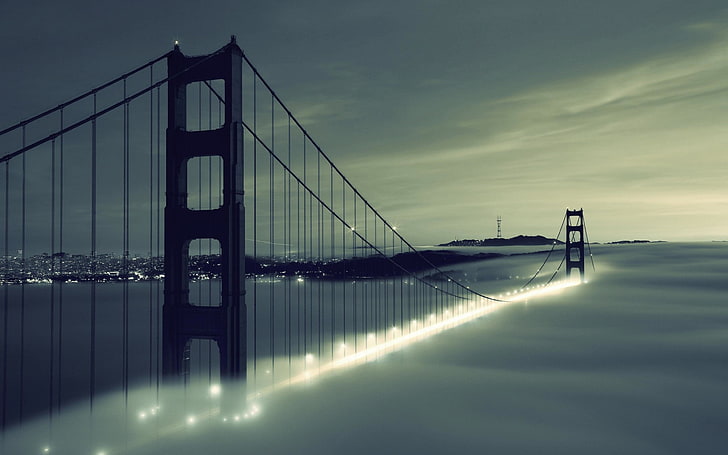 bridge, mist, San Francisco, Golden Gate Bridge, sky, built structure, HD wallpaper