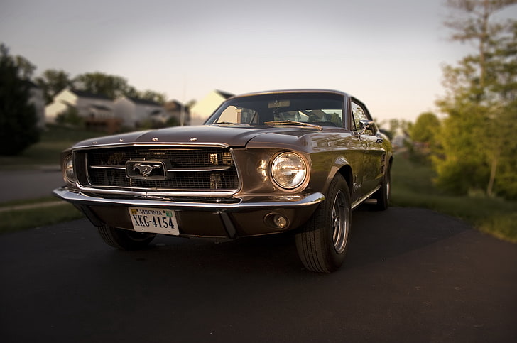 Hd Wallpaper Black Ford Mustang Coupe 1967 Car Retro Styled Old Fashioned Wallpaper Flare