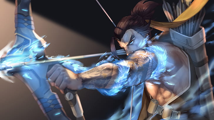artwork, archer, Hanzo (Overwatch), Blizzard Entertainment, HD wallpaper