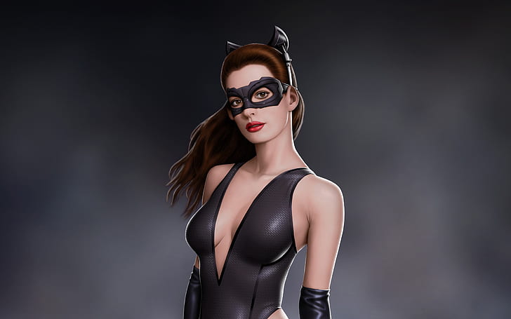 Anne Hathaway in Batman movie as catwoman, HD wallpaper