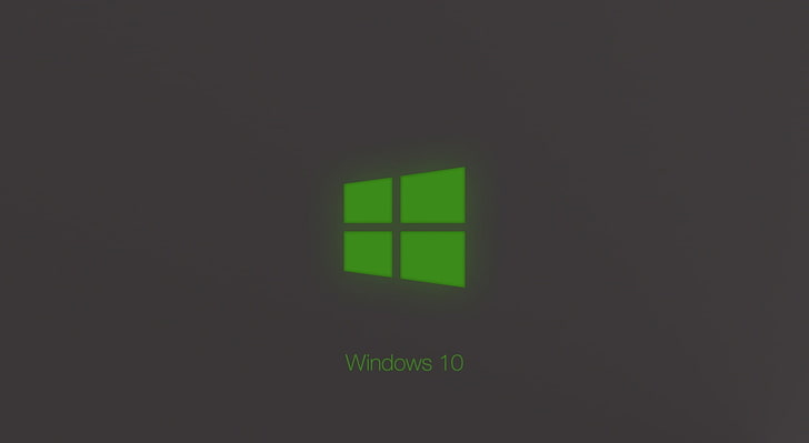 Windows 10 Technical Preview Green Glow, green Windows 10 logo HD wallpaper