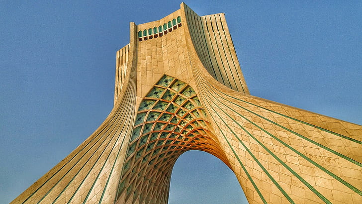 HD wallpaper: tower, Iran, Tehran, Azadi Square, old building, HDR 