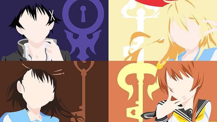 HD wallpaper: anime minimalist art collage, Nisekoi, Chitoge Kirisaki,  Kosaki Onodera | Wallpaper Flare