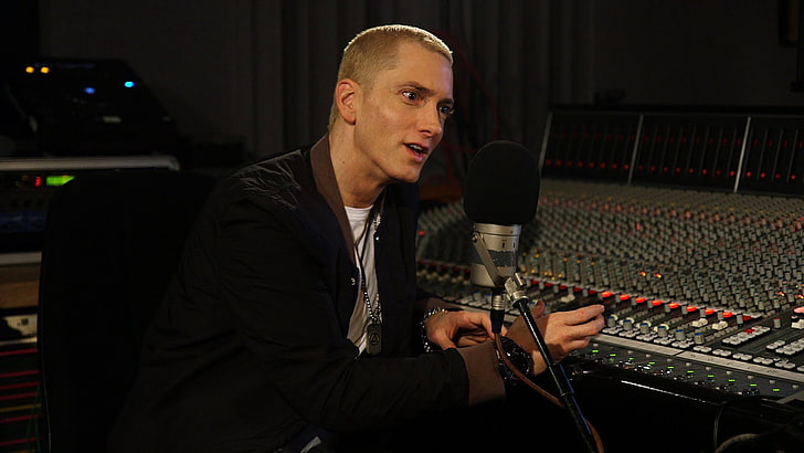 Eminem, Studio, Rapper, Celebrity, Hip-hop, music, recording studio, HD wallpaper