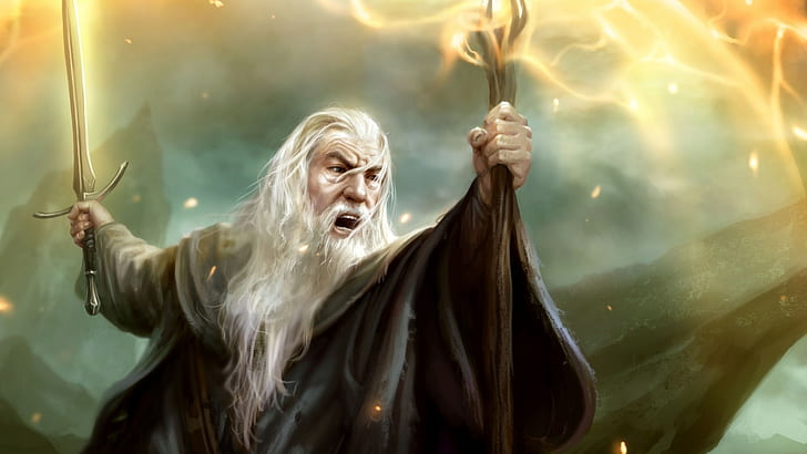 The Lord of the Rings Gandalf Wizard Drawing Sword HD, digital/artwork