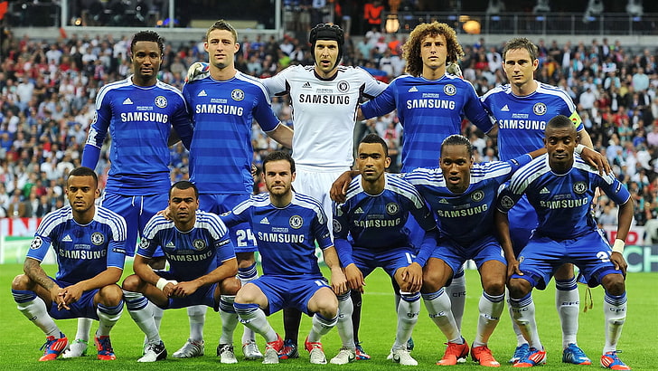men's blue Samsung jersey, Chelsea FC, Champions League Final, HD wallpaper