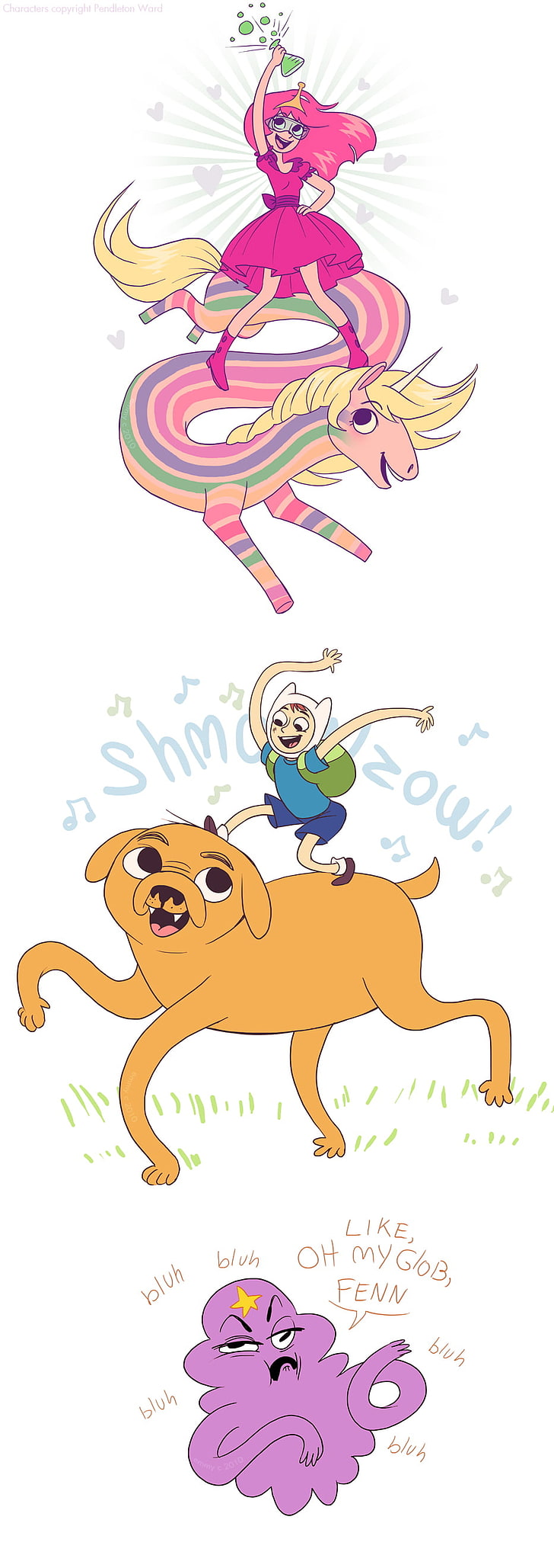 cartoon, Adventure Time, Princess Bubblegum, Lady Rainicorn