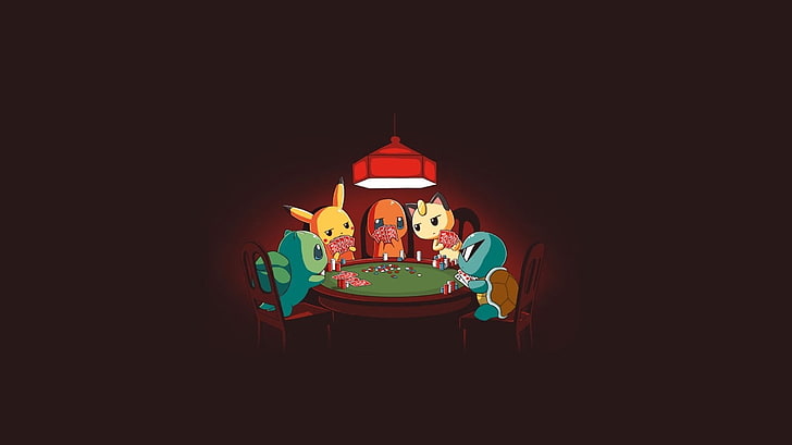 Pokémon, video games, Pikachu, poker, Bulbasaur, Meowth, Charmander, HD wallpaper
