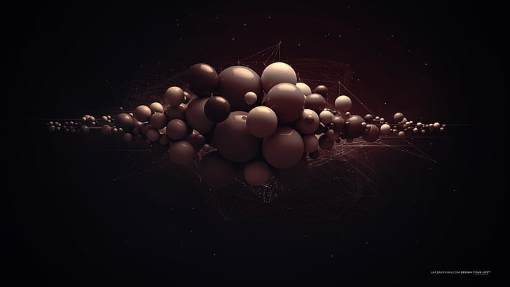 black Andromeda digital wallpaper, digital art, sphere, dark